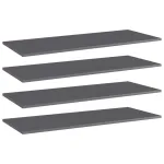 Plăci bibliotecă, 4 buc. gri extralucios, 100 x 40 x 1,5 cm PAL GartenMobel Dekor