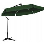 Umbrela gradina/terasa cu LED, Chomik, articulatie tip banana, verde, 300 cm GartenVIP DiyLine