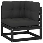 Canapea colțar de grădină cu perne antracit, lemn masiv de pin GartenMobel Dekor