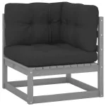 Canapea colțar de grădină cu perne antracit, lemn masiv de pin GartenMobel Dekor