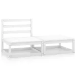 Set mobilier de grădină, 2 piese, alb, lemn masiv de pin GartenMobel Dekor