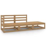 Set mobilier de grădină, 3 piese, maro miere, lemn masiv de pin GartenMobel Dekor