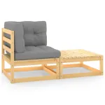 Set mobilier grădină cu perne, 2 piese, lemn masiv de pin GartenMobel Dekor
