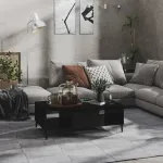 Măsuță de cafea, negru extralucios, 103,5x60x35 cm, PAL GartenMobel Dekor