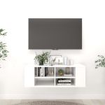Dulap TV montat pe perete, alb, 102x35x35 cm, PAL GartenMobel Dekor