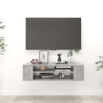 Dulap TV suspendat, gri beton, 100x30x26,5 cm, PAL GartenMobel Dekor