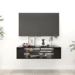 Dulap TV suspendat, negru, 100x30x26,5 cm, PAL GartenMobel Dekor