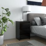 Noptiere, 2 buc., negru, 40x35x62,5 cm, lemn compozit GartenMobel Dekor