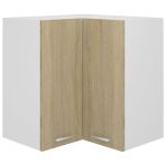Dulap de colț suspendat stejar sonoma 57x57x60cm lemn prelucrat GartenMobel Dekor