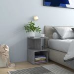 Noptiere, 2 buc., gri beton, 35x35x55 cm, PAL GartenMobel Dekor