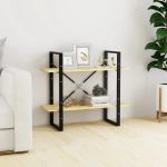 Bibliotecă cu 2 rafturi, 80x30x70 cm, lemn masiv de pin GartenMobel Dekor