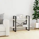 Bibliotecă cu 2 rafturi, alb, 100x30x70 cm, lemn masiv de pin GartenMobel Dekor