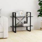 Bibliotecă cu 2 rafturi, gri, 80x30x70 cm, PAL GartenMobel Dekor