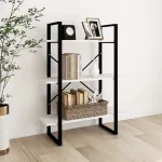 Bibliotecă cu 3 rafturi, alb, 80x30x105 cm, lemn masiv de pin GartenMobel Dekor