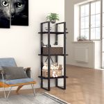 Bibliotecă cu 3 rafturi, negru, 40x30x105 cm, PAL GartenMobel Dekor