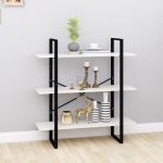 Bibliotecă cu 3 rafturi, alb, 100x30x105 cm, lemn masiv de pin GartenMobel Dekor