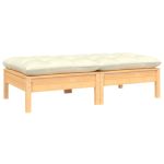 Canapea de grădină cu 2 locuri, cu perne crem, lemn masiv pin GartenMobel Dekor