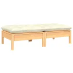 Canapea de grădină cu 2 locuri, cu perne crem, lemn masiv pin GartenMobel Dekor