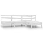 Set mobilier de grădină, 4 piese, alb, lemn masiv de pin GartenMobel Dekor