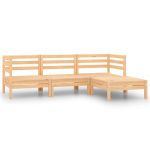 Set mobilier relaxare de grădină, 4 piese, lemn masiv de pin GartenMobel Dekor