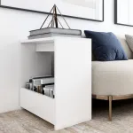 Masă laterală, alb, 50x26x50 cm, PAL GartenMobel Dekor