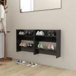 Pantofare de perete, 2 buc., negru extralucios, 60x18x60 cm PAL GartenMobel Dekor