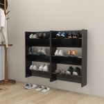 Pantofare de perete, 2 buc., negru extralucios, 60x18x90 cm PAL GartenMobel Dekor