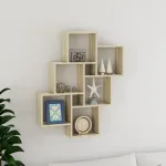 Raft de perete cub, stejar Sonoma, 78x15x93 cm, PAL GartenMobel Dekor