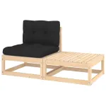 Set mobilier de grădină cu perne, 2 piese, lemn masiv de pin GartenMobel Dekor