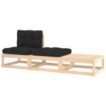 Set mobilier de grădină cu perne, 3 piese, lemn masiv de pin GartenMobel Dekor