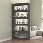 Bibliotecă/Separator cameră, gri, 80x30x167,4 cm lemn masiv pin GartenMobel Dekor