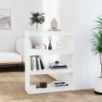 Bibliotecă/Separator cameră alb, 80x30x103,5 cm, lemn masiv pin GartenMobel Dekor