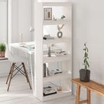 Bibliotecă/Separator cameră,alb,80x30x167,5 cm, lemn masiv pin GartenMobel Dekor
