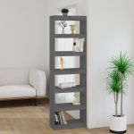 Bibliotecă/Separator cameră gri 60x30x199,5 cm lemn masiv pin GartenMobel Dekor