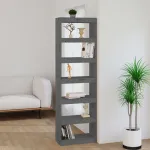 Bibliotecă/Separator cameră gri 60x30x199,5 cm lemn masiv pin GartenMobel Dekor