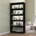 Bibliotecă/Separator cameră negru 80x30x167,4 cm lemn masiv pin GartenMobel Dekor