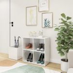 Pantofar de hol, alb extralucios, 105x35,5x70 cm, PAL  GartenMobel Dekor