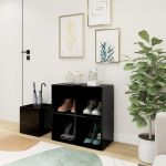 Pantofar de hol, negru extralucios, 105x35,5x70 cm, PAL  GartenMobel Dekor