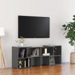 Comodă TV, gri extralucios, 104x30x52 cm, PAL GartenMobel Dekor