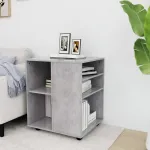 Dulap cu roți, gri beton, 60x53x72 cm, PAL GartenMobel Dekor