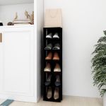 Pantofar, negru, 27,5x27x102 cm, lemn prelucrat GartenMobel Dekor
