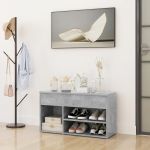 Banchetă pantofar, gri beton, 80x30x45 cm, PAL GartenMobel Dekor