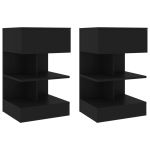 Noptiere, 2 buc., negru, 40x35x65 cm GartenMobel Dekor