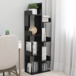 Bibliotecă, negru, 48x25,5x140 cm, PAL GartenMobel Dekor