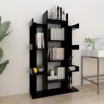 Bibliotecă, negru, 86x25,5x140 cm, PAL GartenMobel Dekor
