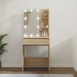Masă de toaletă cu LED, stejar sonoma, 60x40x140 cm GartenMobel Dekor