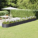 Strat înălțat grădină 620x80x36 cm oțel vopsit electrostatic GartenMobel Dekor