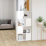 Bibliotecă/Separator cameră, alb, 60x24x124,5 cm, PAL   GartenMobel Dekor