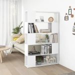 Bibliotecă/Separator cameră, alb, 100x24x155 cm, PAL   GartenMobel Dekor
