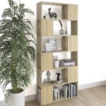 Bibliotecă/Separator cameră, stejar sonoma, 80x24x186 cm, PAL   GartenMobel Dekor